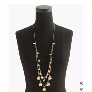 J.Crew Double Strand Necklace w/Teardrops & Pearls